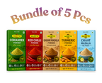 Combo Red Chilli Powder & Turmeric Powder & Coriander Powder & Garam Masala & Chaat Masala 120g(Pack of 5)
