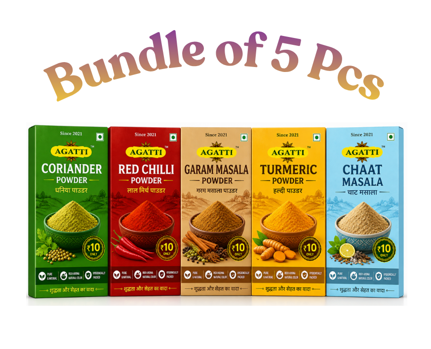 Combo Red Chilli Powder & Turmeric Powder & Coriander Powder & Garam Masala & Chaat Masala 120g(Pack of 5)